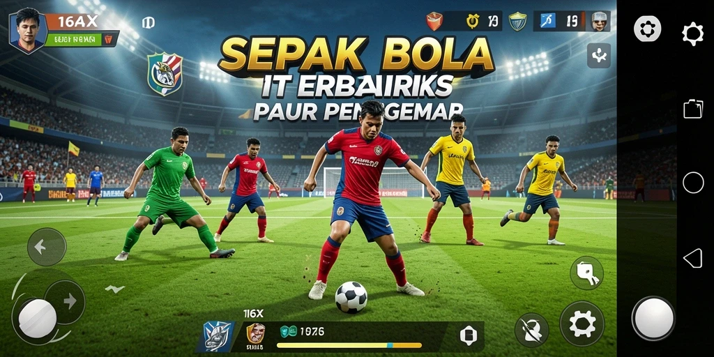 Gameplay seru di lapangan sepak bola 116X dengan grafis tinggi.