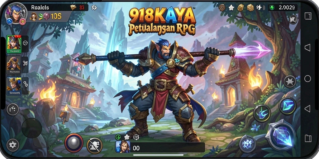 Tampilan gameplay menakjubkan dari 918KAYA dalam petualangan RPG.
