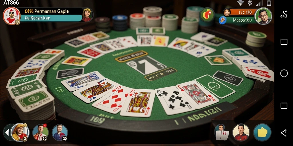 Gameplay seru Gaple dalam AT866 dengan teman-teman.