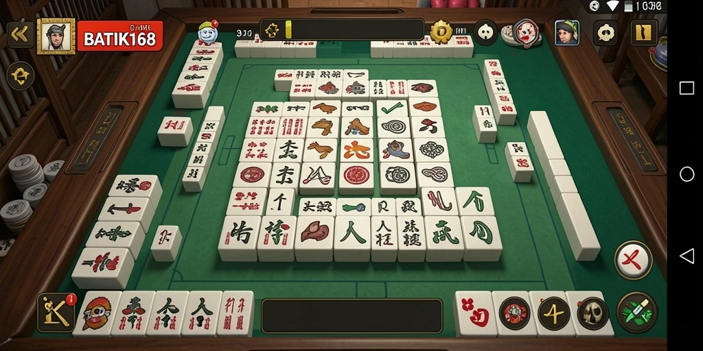Tampilan gameplay Mahjong yang menarik di BATIK168.