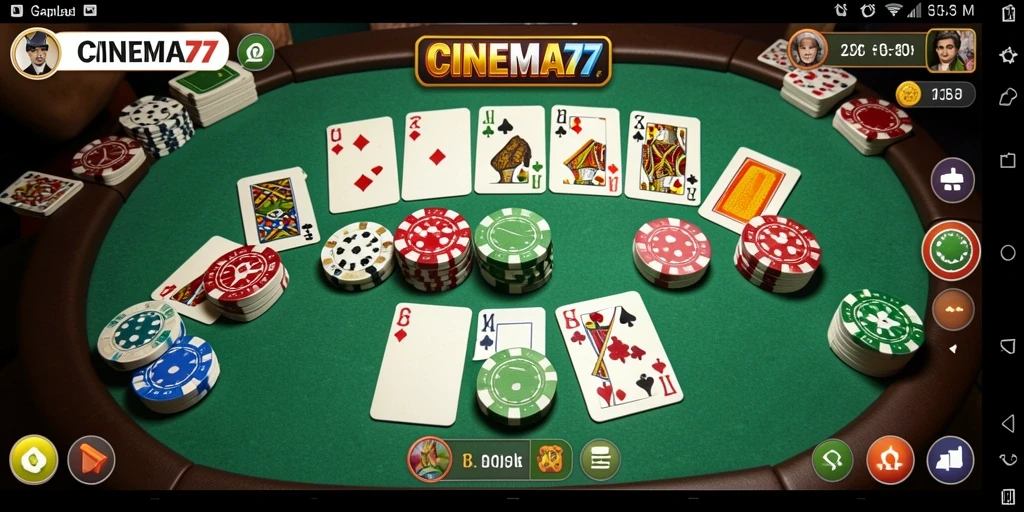 Tampilan gameplay seru dan kompetitif di CINEMA77 Gaple.
