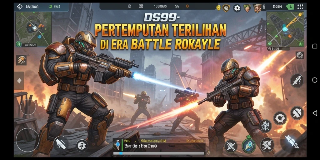 Gameplay DS99 menunjukkan aksi seru dalam pertempuran Battle Royale.