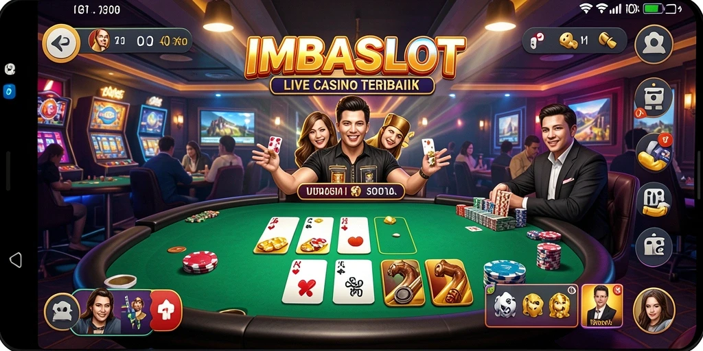 Gameplay Live Casino IMBASLOT dengan dealer profesional dan interaksi langsung.