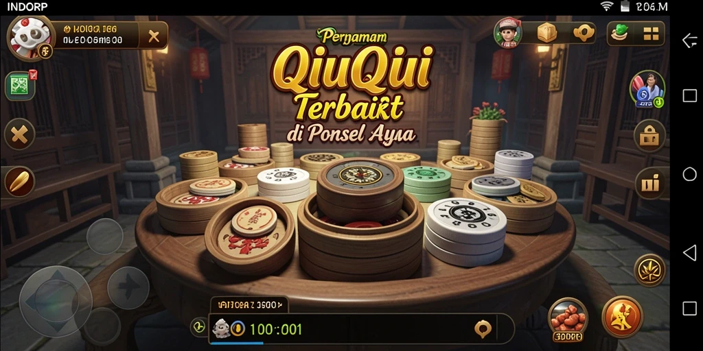 Tangkapan layar INDORP yang memperlihatkan gameplay QiuQiu yang menarik.