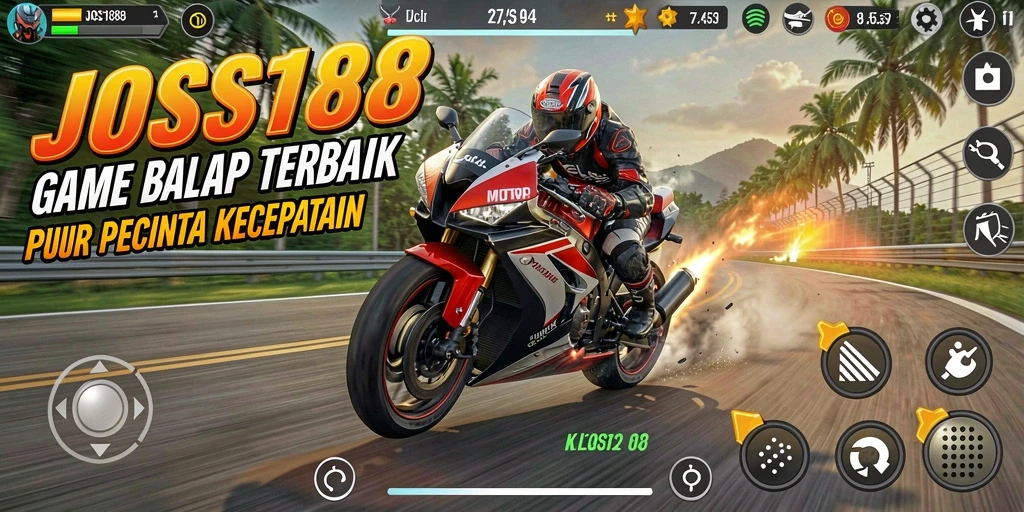 Tangkapan layar gameplay menampilkan balapan motor yang mendebarkan.