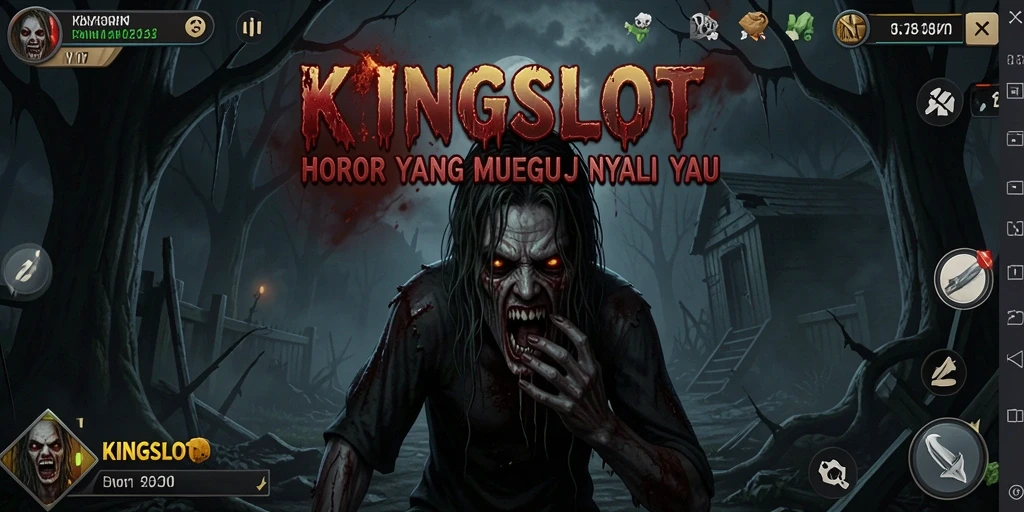 Tangkapan layar KINGSLOT menunjukkan suasana gameplay yang mencekam.