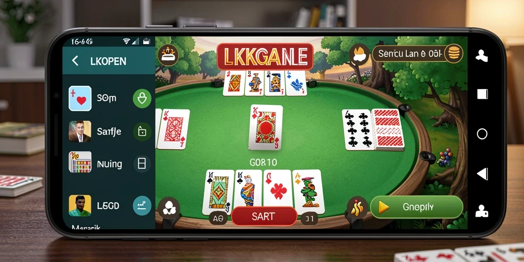 Screenshot LKOPEN menampilkan gameplay seru Gaple yang menantang.