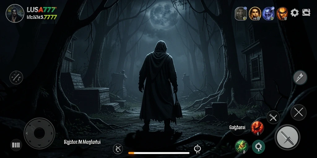 Tangkapan layar gameplay LUSA777 menampilkan suasana menegangkan dan elemen horor yang mendalam.