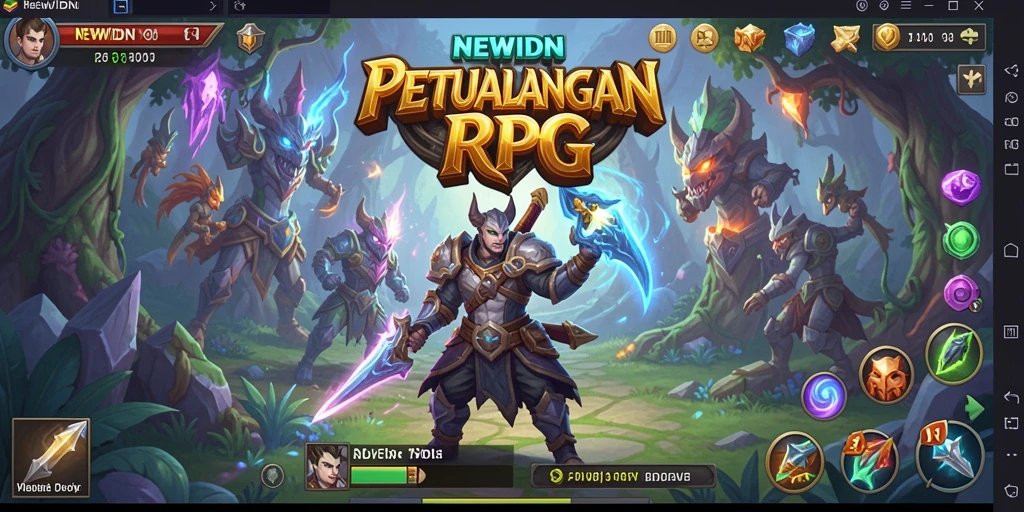 Tampilan gameplay mendebarkan dalam NEWIDN, fight dan eksplorasi dunia RPG yang mengasyikkan.