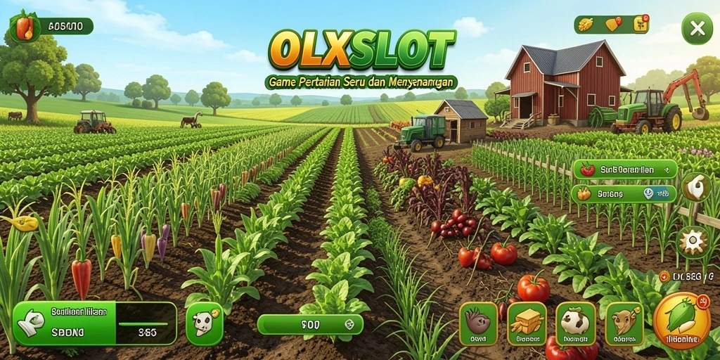 Screenshot gameplay OLXSLOT menampilkan aktivitas berkebun yang seru.
