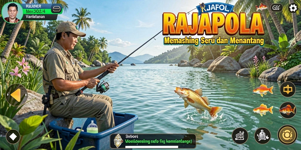 Gameplay RAJAPOLA yang menarik dengan berbagai jenis ikan.