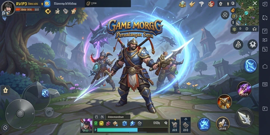 Tangkapan layar utama RVIP3 menampilkan aksi seru dalam permainan MMORPG.