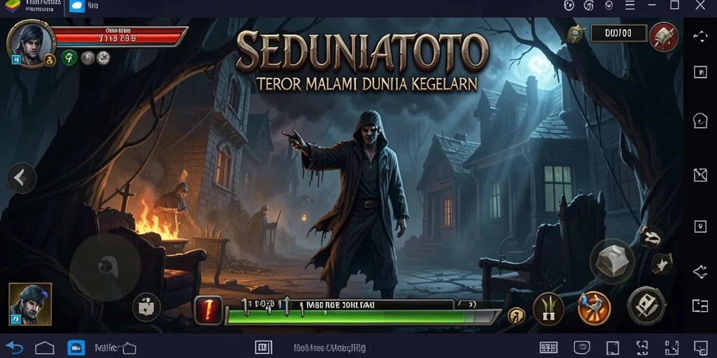 Tampilan gameplay mendebarkan dengan suasana kegelapan dan teror.