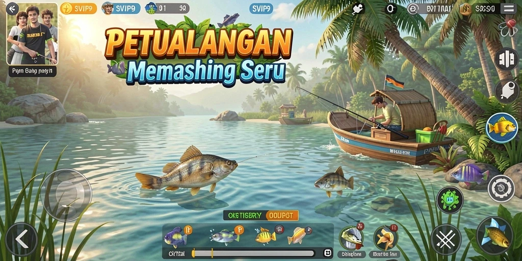 Tangkapan ikan yang melimpah dalam gameplay SVIP9 yang menakjubkan.