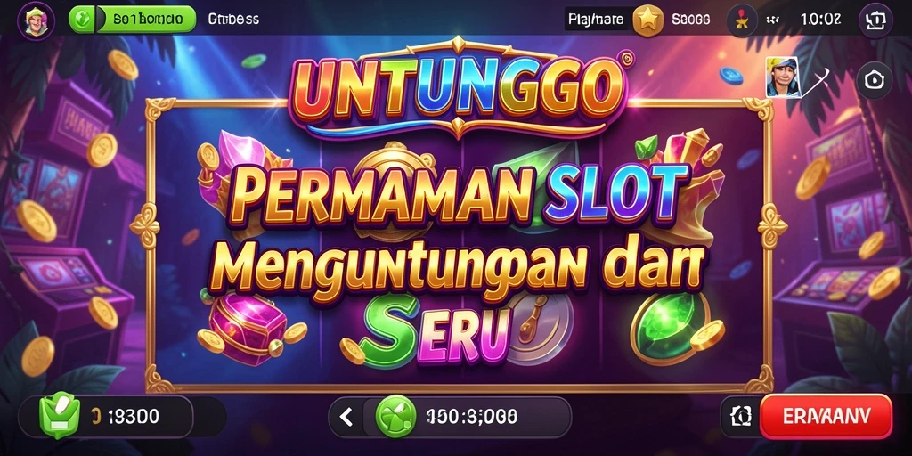 Screenshot gameplay UNTUNGGO, menampilkan mesin slot yang seru.