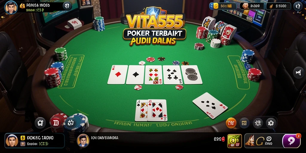 Screenshot gameplay VITA555 dengan suasana poker yang seru.