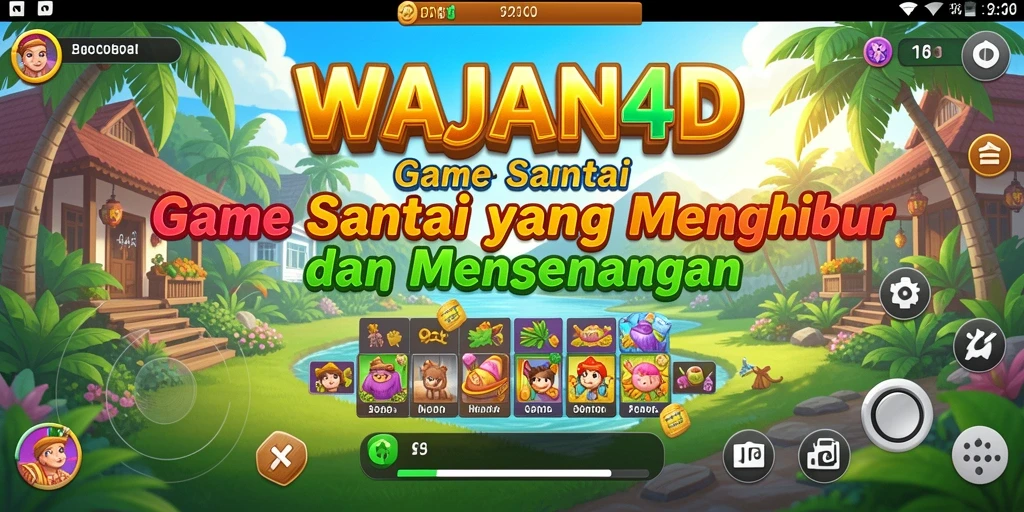 Tampilan gameplay WAJAN4D yang ceria dan penuh warna.