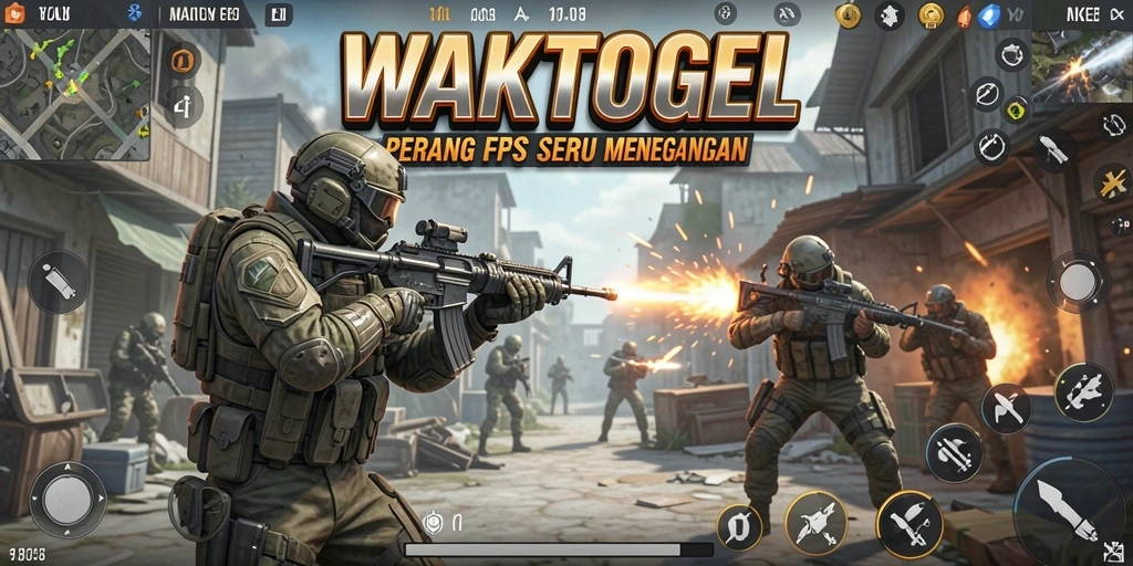Gameplay menegangkan dalam aksi pertempuran FPS.