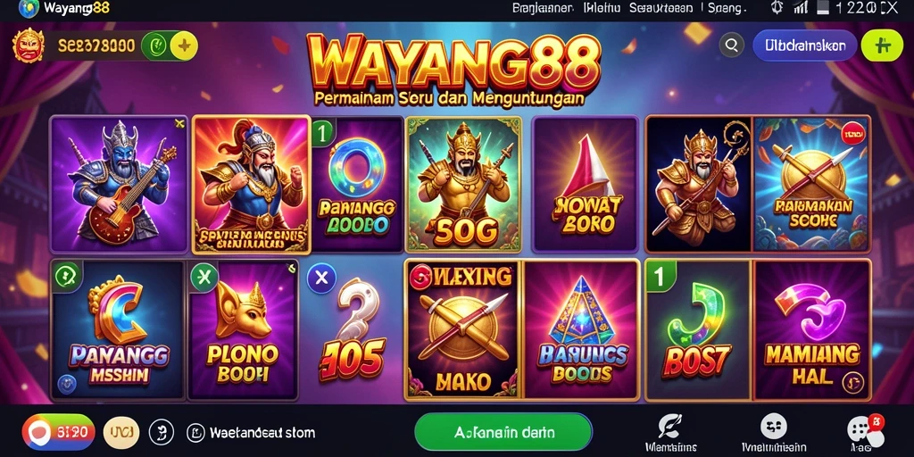 Tampilan dinamis dari multiplayer gameplay Slot WAYANG88.