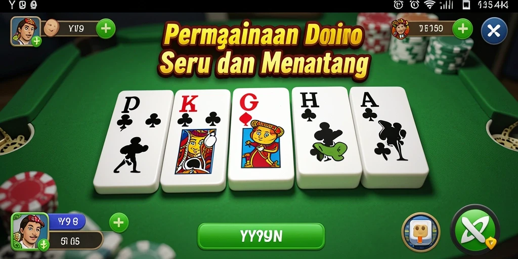 Tampilan gameplay seru Y89 dalam permainan Domino.