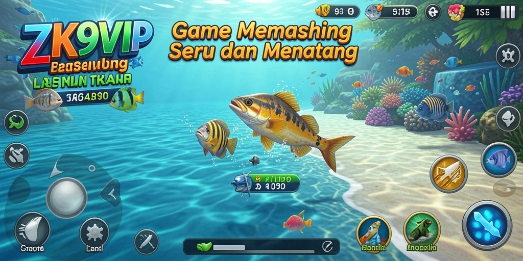 Screenshot ZK9VIP menampilkan pengalaman memancing yang menakjubkan dan realistis.